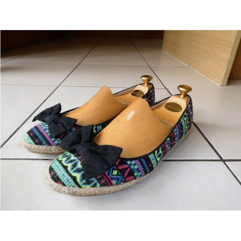 *DUNE HEAD OVER HEELS* Ladies CANVAS ESPADRILLE BALLET FLATS Multi UK6 RRP£45 - Picture 2 of 13